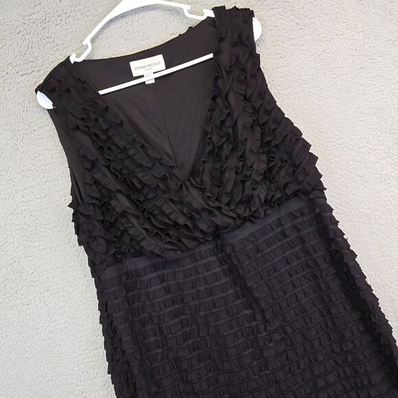 Ronni Nicole Dress Womens Plus 18W Black Ruffle Sheath Tiered‎ Cocktail Diva - Picture 1 of 12
